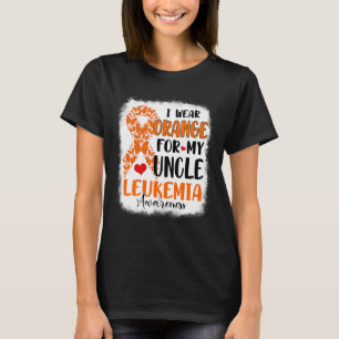 T-shirt Je Porte L'Orange Pour Mon Oncle Leucémie Sensibil