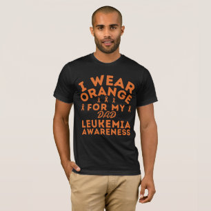 T-shirt Je Porte L'Orange Pour Mon Père Leucémie