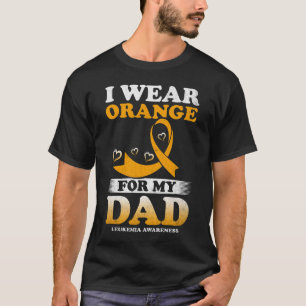 T-shirt Je Porte L'Orange Pour Mon Père Leucémie Sensibili