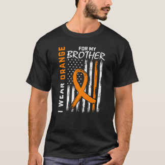 T-shirt Je Porte Orange Pour Frère Sclérose Multiple Aware