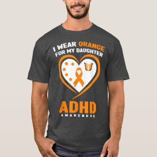 T-shirt Je Porte Orange Pour Ma Fille Sensibilisation au T