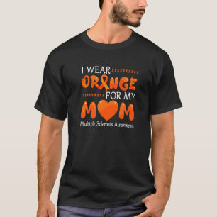 T-shirt Je Porte Orange Pour Ma Maman Ms Awareness Ribbon