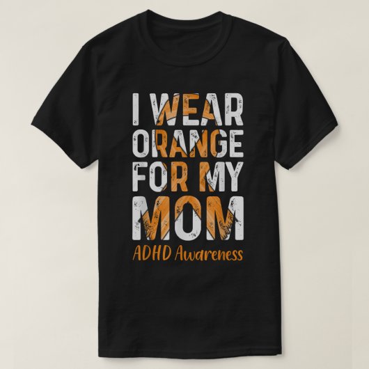 T-shirt Je Porte Orange Pour Ma Mère - Sensibilisation au  (Design devant)