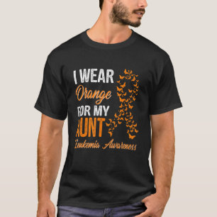 T-shirt Je Porte Orange Pour Ma Tante Leucémie Sensibilisa