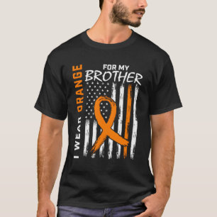 T-shirt Je Porte Orange Pour Mon Frère Leucémie Sensibilis