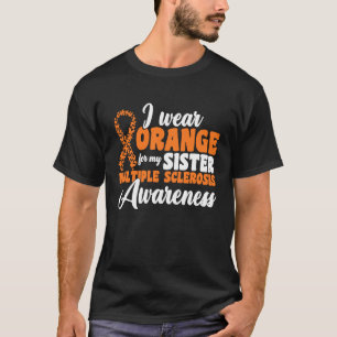 T-shirt Je Porte Orange Pour Mon Frère Sclérose Multiple M