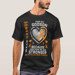 T-shirt Je Porte Orange Pour Mon Godson Multiple Sclerosis
