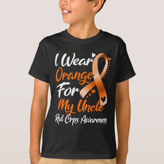 T-shirt Je Porte Orange Pour Mon Oncle Rsd Crps Sensibilis (Devant)