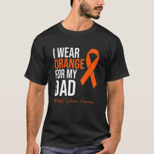 T-shirt Je Porte Orange Pour Mon Père MS Warrier Multiple 