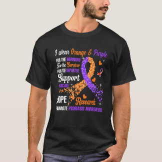 T-shirt Je Porte Orange & Purple Pour Les Guerriers Psoria