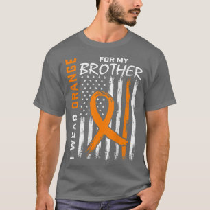 T-shirt Je Porte Orange Ribbon Brother Leukemia Sensibilis
