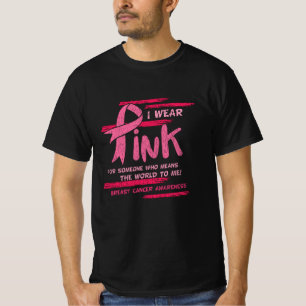 T-shirt Je Porte Pink Breast Cancer Sensibilisation Famill
