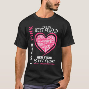 T-shirt Je Porte Pink Meilleur Ami Cancer du Sein Sensibil