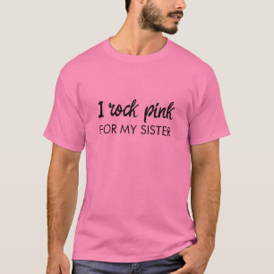 T-shirt Je Porte Rose Nom Personnalisé Cancer Sensibilisat