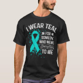 T-shirt Je porte Teal - cadeau turquoise de ruban de (Devant)