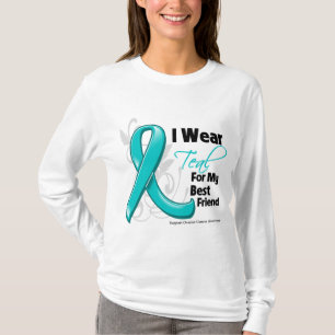 T-shirt Je porte Teal pour mon meilleur ami - Cancer