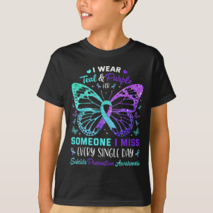 T-shirt Je Porte Turquoise & Purple Papillon Suicide E
