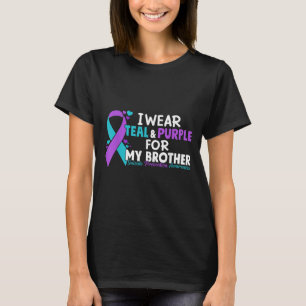 T-shirt Je Porte Turquoise & Purple Pour Mon Frère Sui