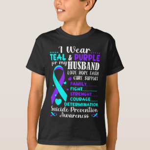 T-shirt Je Porte Turquoise & Purple Pour Mon Mari Suic