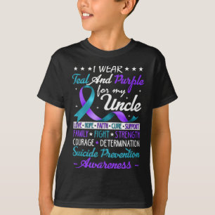 T-shirt Je Porte Turquoise & Purple Pour Mon Oncle Sui