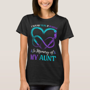 T-shirt Je Porte Turquoise & ; Violet En Mémoire De Ma
