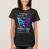 T-shirt Je Porte Turquoise & ; Violet En Mémoire De Mon (Devant)