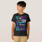 T-shirt Je Porte Turquoise &amp; Violet Pour Mon Fils Suic (Devant entier)