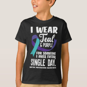 T-shirt Je Porte Turquoise & ; Violet Pour Quelqu'Un Qu