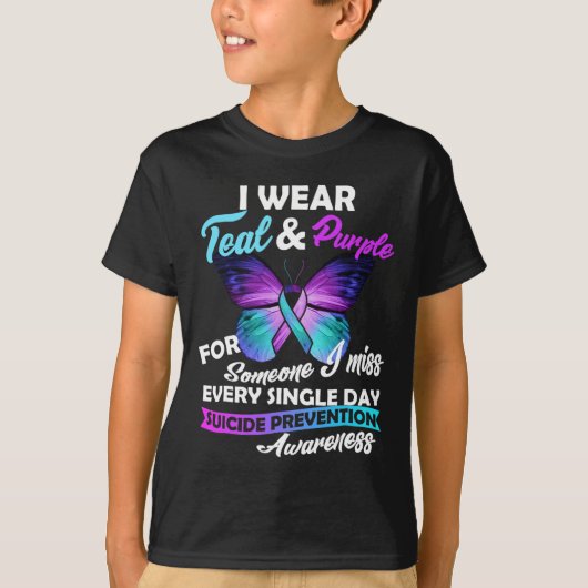 T-shirt Je Porte Turquoise & ; Violet Pour Quelqu'Un Qu (Devant)