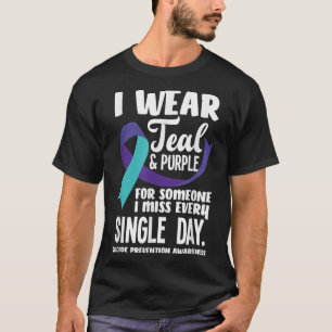 T-shirt Je Porte Turquoise &amp ; Violet Pour Quelqu'Un Qu