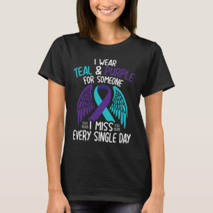 T-shirt Je Porte Turquoise & ; Violet Pour Quelqu'Un Qu