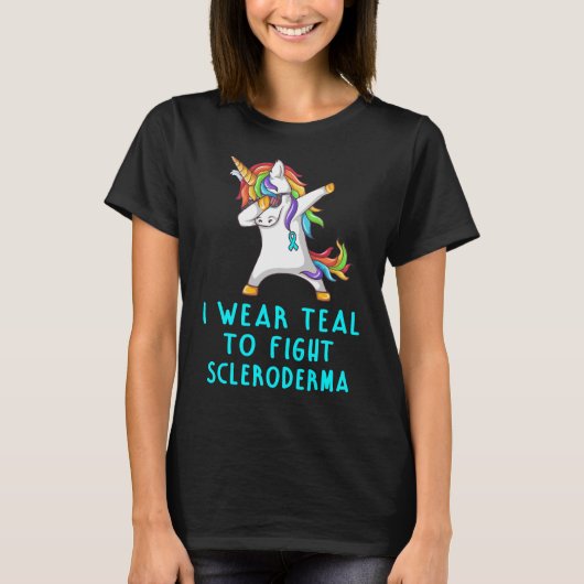 T-shirt Je Porte Turquoise De Lutter Contre Le Scleroderme (Devant)