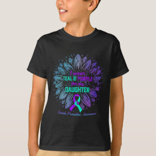 T-shirt Je porte Turquoise et pourpre pour ma fille Suicid