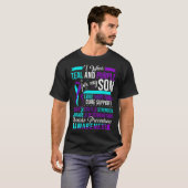 T-shirt Je porte Turquoise et pourpre pour mon fils Suicid (Devant entier)