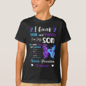 T-shirt Je porte Turquoise et pourpre pour mon fils Suicid (Devant)