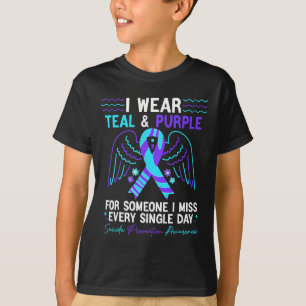 T-shirt Je Porte Turquoise Et Violet Pour La Prévention Du
