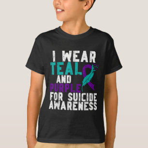 T-shirt Je Porte Turquoise Et Violet Pour La Prévention Du
