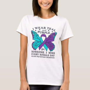 T-shirt Je Porte Turquoise Et Violet Pour La Prévention Du