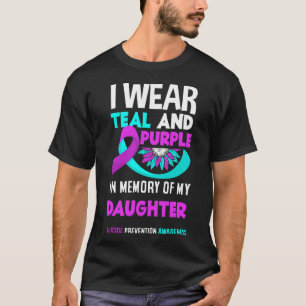 T-shirt Je Porte Turquoise Et Violet Pour Ma Fille Suicide