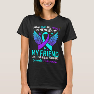 T-shirt Je Porte Turquoise Et Violet Pour Mon Ami Suicide