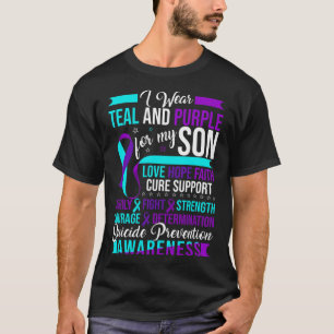 T-shirt Je Porte Turquoise Et Violet Pour Mon Fils Suicide