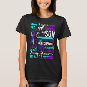 T-shirt Je Porte Turquoise Et Violet Pour Mon Fils Suicide