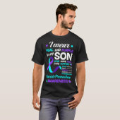 T-shirt Je Porte Turquoise Et Violet Pour Mon Fils Suicide (Devant entier)