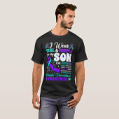 T-shirt Je Porte Turquoise Et Violet Pour Mon Fils Suicide (Devant entier)