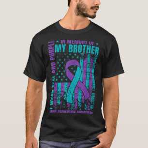 T-shirt Je Porte Turquoise Et Violet Pour Mon Frère Suicid