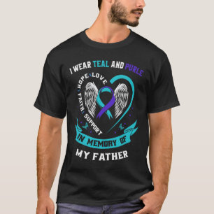 T-shirt Je Porte Turquoise Et Violet Pour Mon Père Suicide