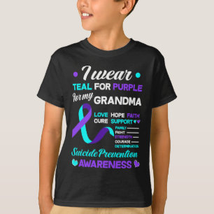 T-shirt Je Porte Turquoise Et Violet Pour Mon Suicide De G