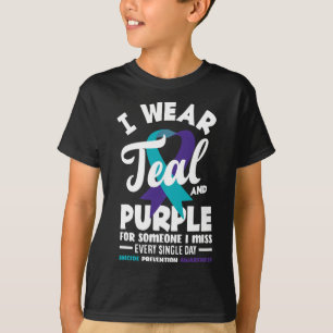 T-shirt Je Porte Turquoise Et Violet Pour Quelqu'Un Que Je