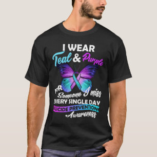 T-shirt Je Porte Turquoise Et Violet Pour Quelqu'Un Que Je