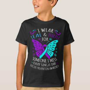 T-shirt Je Porte Turquoise Et Violet Pour Quelqu'Un Que Je